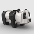 Building Blocks Panda Toy Figure With Black And White Brick Construction
