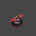 Game Character Silver Haired Female In Black Bodysuit With Red Glowing Weapon And Energy Forms