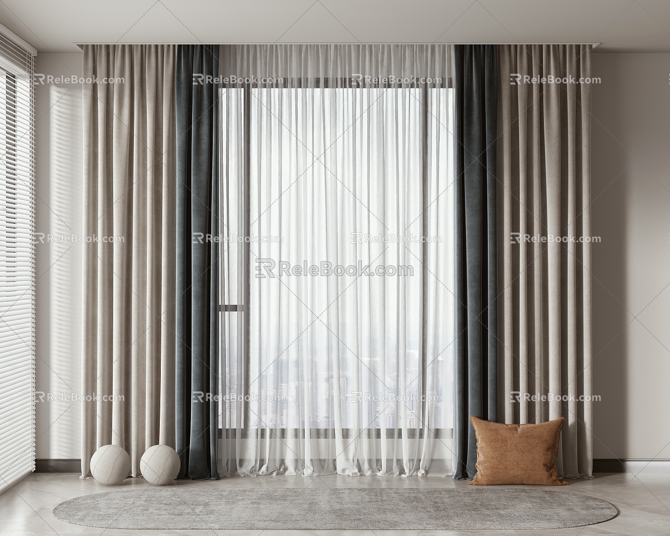 Modern Curtains 3d model