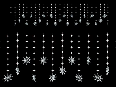 Elegant Snowflake And Star Hanging Decorations With Festive Design For Home Decor 3d model