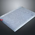 Gray Herringbone Pattern Slab With Smooth Surface White Border And Red Object