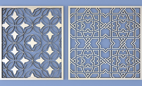 Metal Carved Border Pattern Background Pattern Traditional Carved 3d model