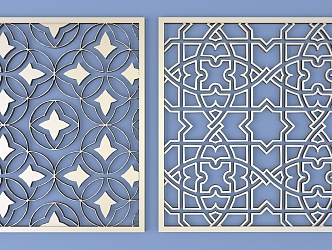 Metal Carved Border Pattern Background Pattern Traditional Carved 3d model