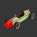 Green And Red Racing Car Model With Open Cockpit Large Wheels And Number 8