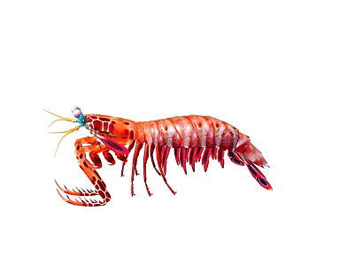 Vibrant Red Marine Lobster With Long Antennae And Sharp Claws As Aquatic Creature 3d model