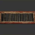 Traditional Red Rectangular Daily Life Product With Ventilated Grid And Aged Design
