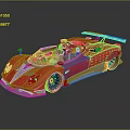 Red Open Top Race Car With Streamlined Design Transparent Cockpit Silver Accents And Rear Wing