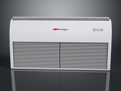 AMFingers White Electric Wall Mounted Heater With Grille Design And Control Panel 3d model