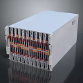 DELL White Rackmount Storage Unit With Multiple Slots And Colored Modules