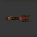 Red Functional Vehicle With Tracks Loaded With Green And Brown Cargo 3d model