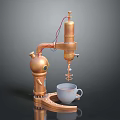 Copper Colored Mechanical Kitchen Appliance With Metal Structure For Making Beverages
