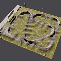 Ecological Parking Lot Design With Curved Driveways Greenery And Permeable Ground
