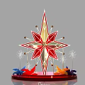 Eye Catching Star Shaped Photo Spot With Red Gold Design And Colorful Decorations