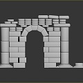 Gate House Stone Gate House Gate Post Stone Gate Post Ruin Gate Post Arch Stone Post Outdoor Articles Realistic 3d model