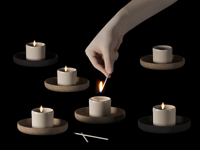 Candle ornaments hand candlestick 3d model