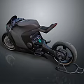 Futuristic Black Motorcycle With Sleek Body Modern Seat And Stylish Wheels