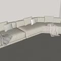 Modern Multiplayer Sofa Corner Sofa 3d model