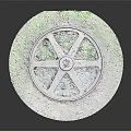 Large Rusty Industrial Metal Gear Hardware Tool in Outdoor Grass Field
