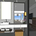 Modern Hotel Guest Room Featuring Twin Beds Large Windows Sea View And TV