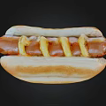 Delicious Hot Dog With Soft Bun Juicy Sausage And Yellow Mustard