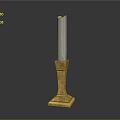 White Candle With Gold Pedestal Stand For Elegant Decorative