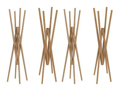 Wooden Foldable Clothes Hangers With Simple Design For Space Saving Home Use 3d model