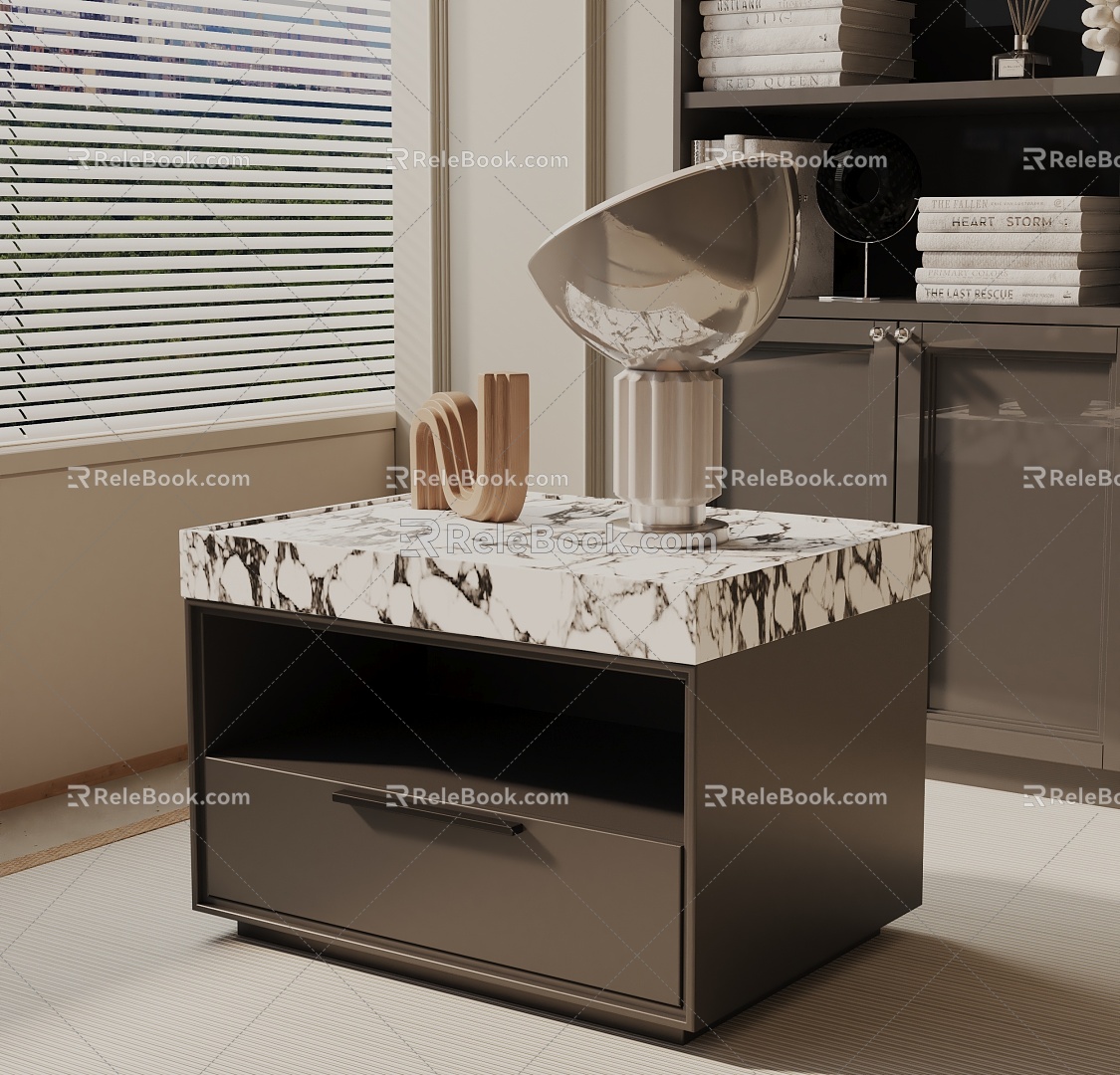 Modern bedside table 3d model