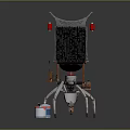 Tea Pot Shaped Spider Robot With Traditional Pavilion Roof And Tea Cups