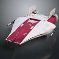White And Red Spacecraft Featuring Wing Structure For Space Exploration Missions 3d model