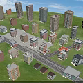 Various Styles And Colors Detached Villas Distributed On Green Grassland With Cross Roads