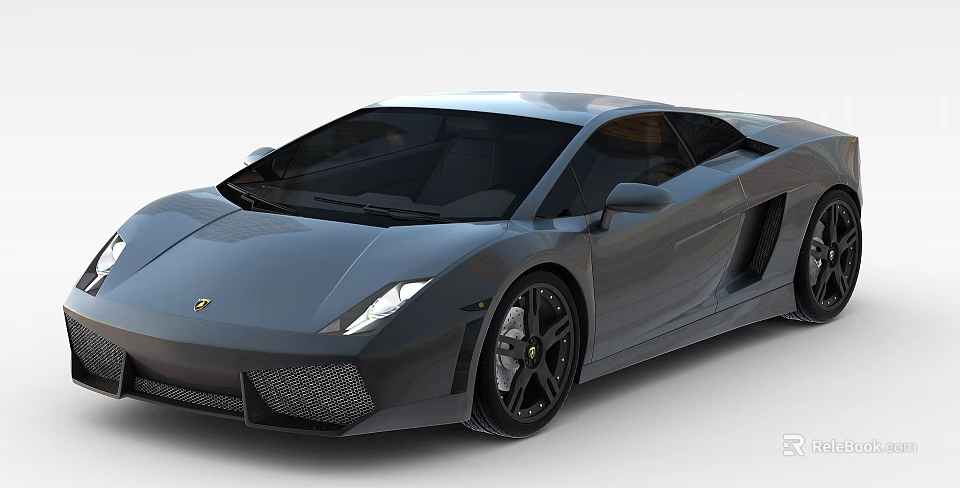 Gray Luxury Sports Car With Sleek Body Design Headlights And Black Alloy Wheels 3d model 