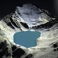 Scenic Mountain Landscape With Green Slopes Gray Rocky Peaks And Blue Lake