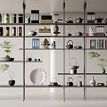 New Ornaments Combination Bookshelf Bookcase Teapot 3d model