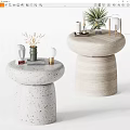 Quite a few hole stone bedside table side a few corner several combination 3d model