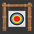 Archery Target Sports Equipment With Wooden Stand And Colorful Bullseye Design