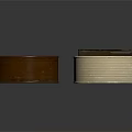 Round Metal Cans With Gold Lids And Brown Box On Dark Surface