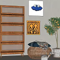 Japanese style locker combination 3d model