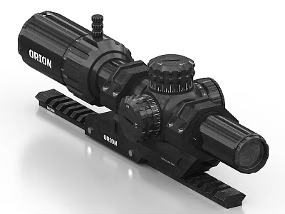 ORION Rifle Scope With Adjustable Knobs And Mounting Base For Weapons 3d model