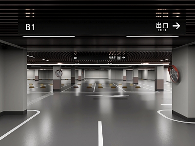 Modern Parking Underground Garage 3d model