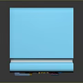 Blue Two Door Refrigerator With Colorful Magnet Decorations In Modern Home Design