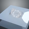 Transparent Pacifier Product Display On Clear Square Acrylic Plate Surface