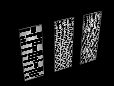 Modern Black And White Geometric Pattern Room Dividers For Interior Decoration 3d model