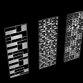Modern Black And White Geometric Pattern Room Dividers For Interior Decoration