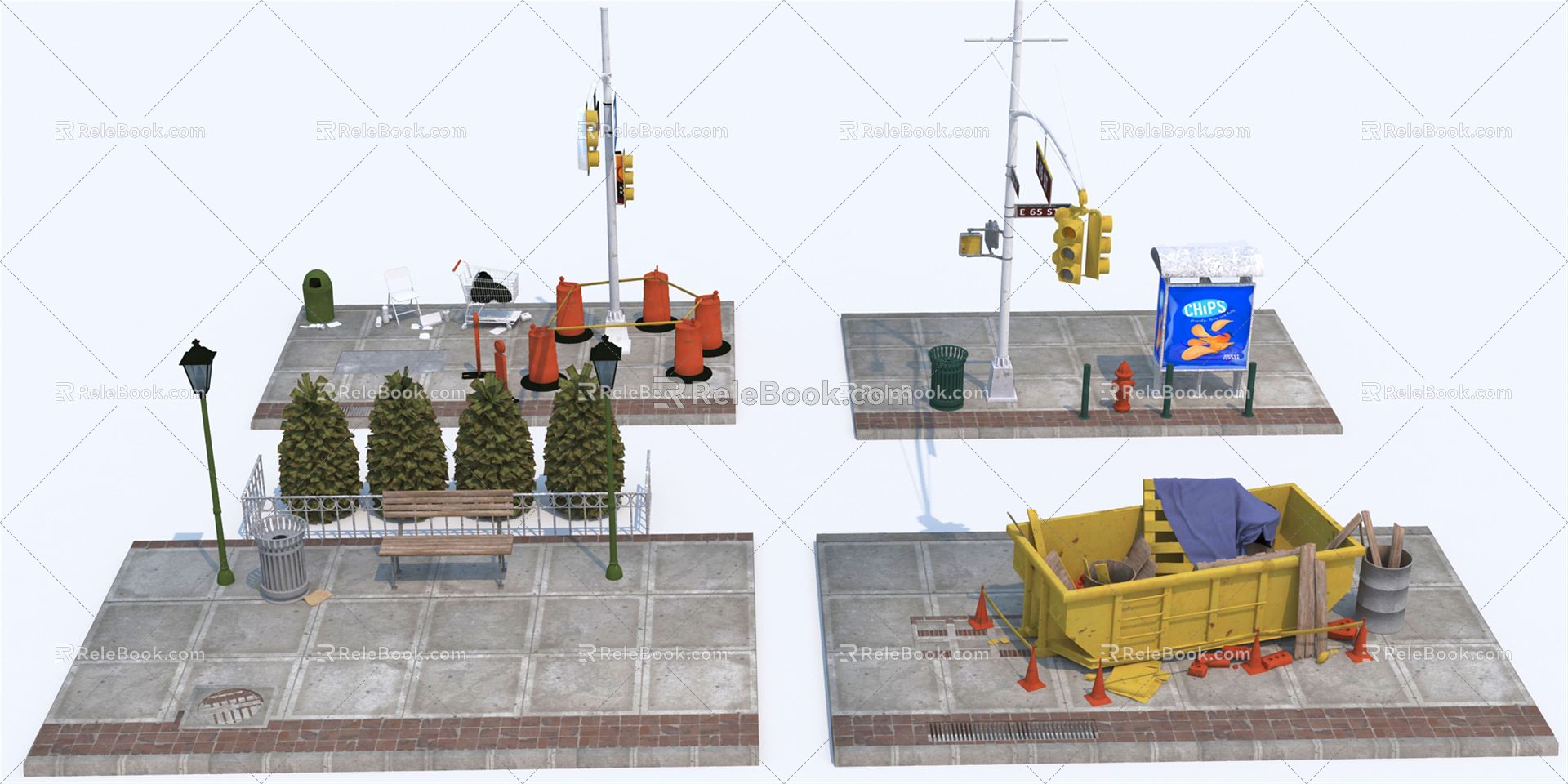 Modern Traffic Lights 3d model