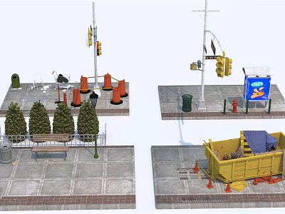 Modern Traffic Lights 3d model