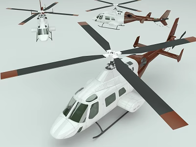 modern helicopter 3d model