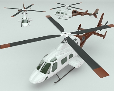 modern helicopter 3d model