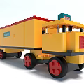 Yellow Building Blocks Truck With Red Roof Red Wheels And Green LEGO Logo
