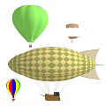 Amusement Equipment Featuring Colorful Hot Air Balloons and Playful Airships with Various Designs