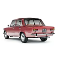 Vintage Red Classic Car With Shiny Exterior And Retro Design